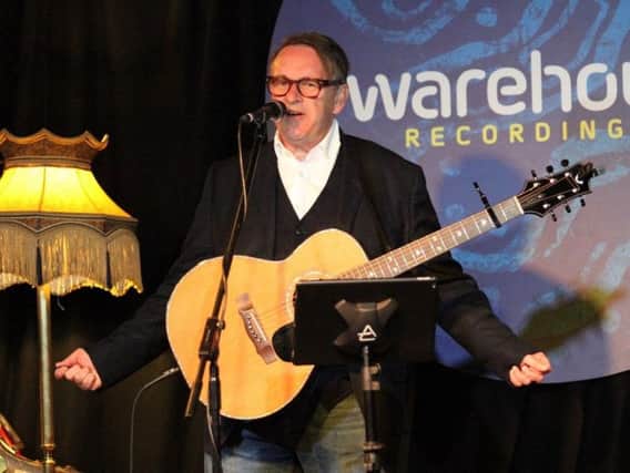 Ivor Novello award-winning Chris Difford of Squeeze on stage at Warehouse Recording Co in Harrogate. (Picture by Stuart Rhodes)