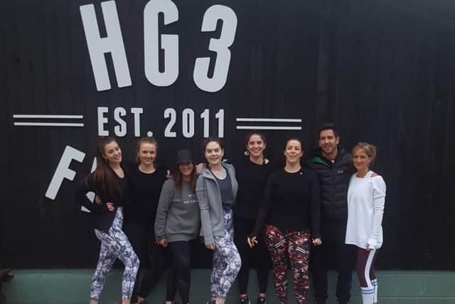 PT Sarah Brooks (far right) and owner of HG3 Fitness, Peter Davis (right) with the Sweaty Betty girls, who have dubbed HG3 Fitness as their number one gym.
