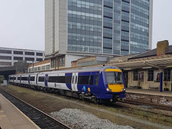 The first of the 170s arrives at Harrogate station