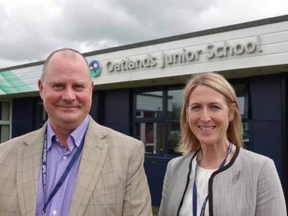 Chair of Oatlands Junior School governors Chris Tulley, with headteacher Estelle Weir.